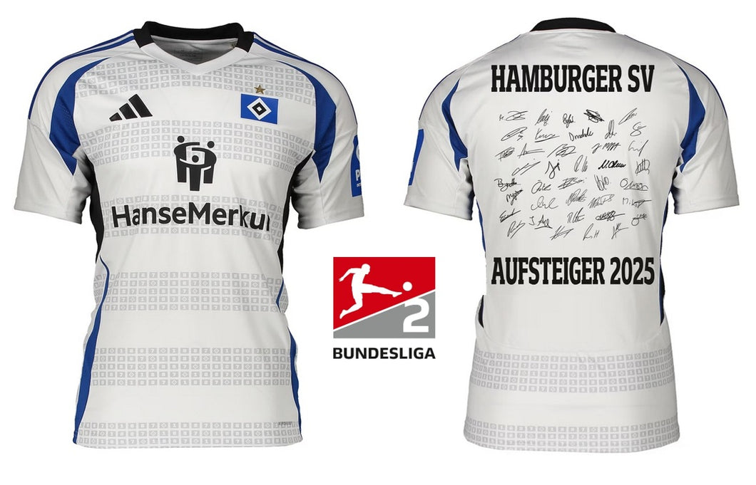 Hamburger SV 2024-2025 Home - Flock Aufsteiger & Autogramme