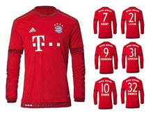 將圖片載入圖庫檢視器 FC Bayern 2015-2016 Home Langarm + Spielernummer