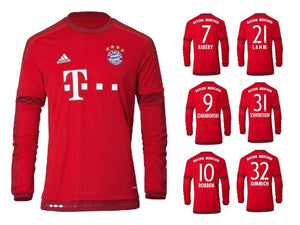 FC Bayern 2015-2016 Home Langarm + Spielernummer