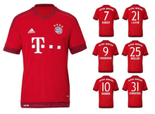 將圖片載入圖庫檢視器 FC Bayern 2015-2016 Home + Spielernummer