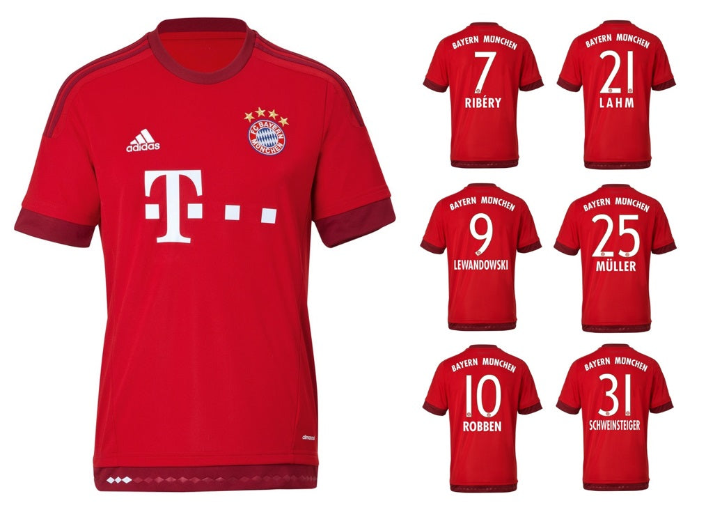 FC Bayern 2015-2016 Home + Spielernummer