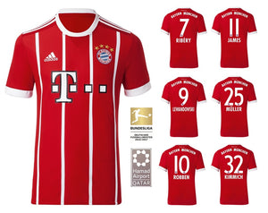 FC Bayern 2017-2018 Home BL + Spielernummer