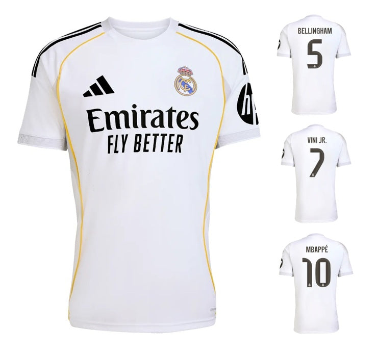 Real Madrid 2025-2026 Home + Spielernummer