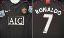 Charger l&#39;image dans la galerie, Manchester United 2007-2008 Away PL Langarm - Ronaldo 7