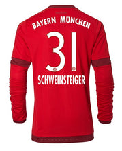 Laden Sie das Bild in den Galerie-Viewer, FC Bayern 2015-2016 Home Langarm + Spielernummer