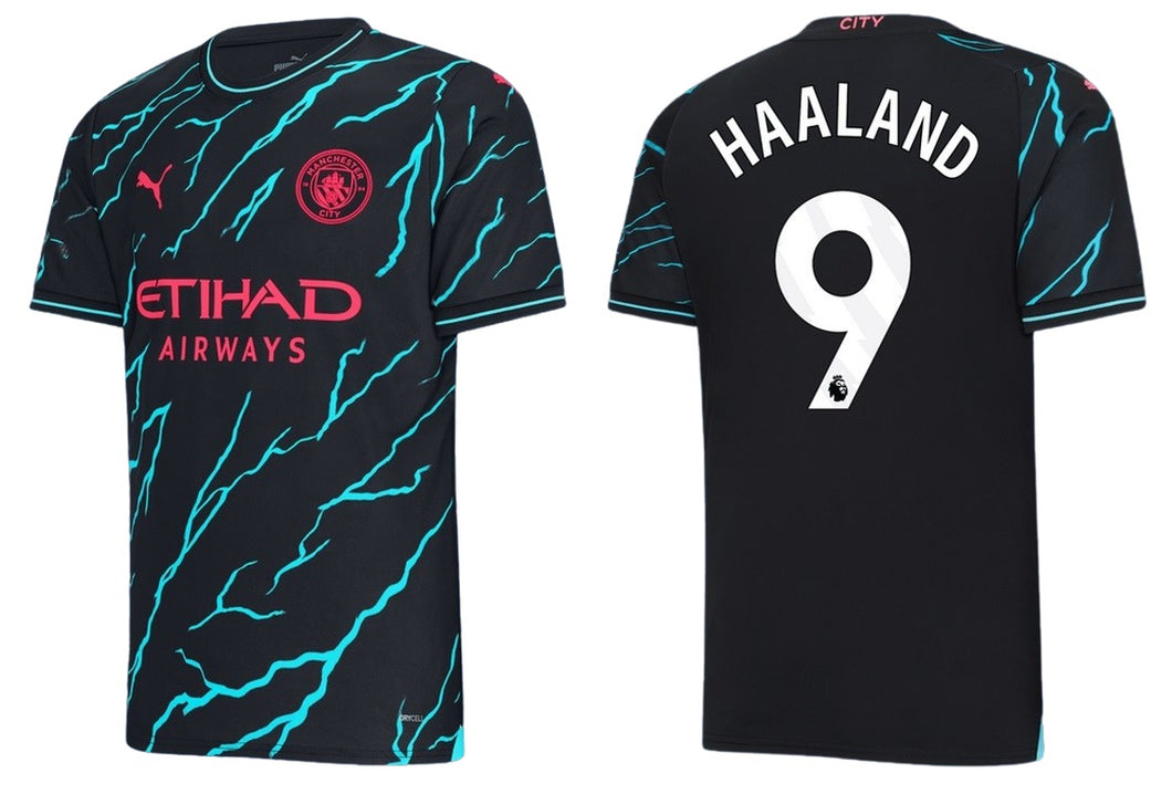 Camiseta de Fútbol Manchester City Erling Haaland 9 Hombre Tercera 2023 Camiseta de Fútbol Manchester City Erling Haaland 9 Hombre Tercera 2023