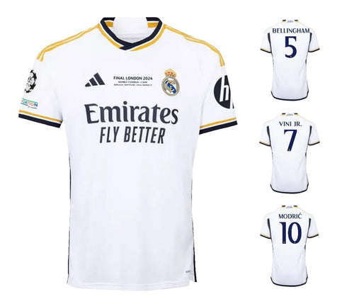 Real Madrid Champions League Final London 2024 + Badge Spielernummer