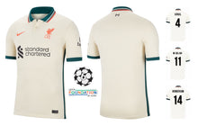 Laden Sie das Bild in den Galerie-Viewer, FC Liverpool 2021-2022 Away UCL + Spielernummer