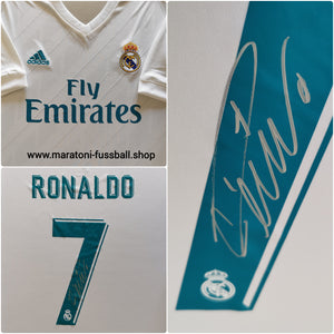 Real Madrid 2017-2018 Home Signiert - Ronaldo 7