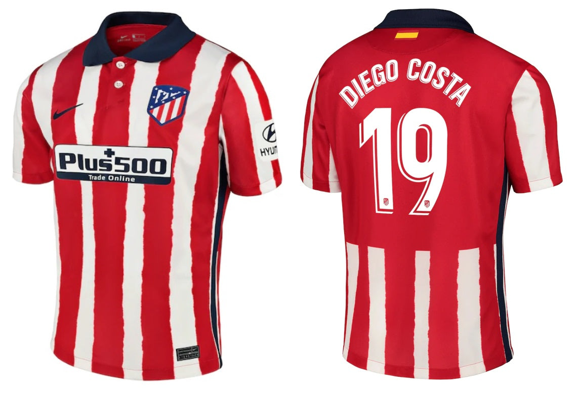 Atletico Madrid 2020 2021 Home Diego Costa 19 maratoni fussball.shop