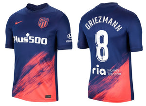 Atletico Madrid 2021-2022 Away La Liga + Spielernummer