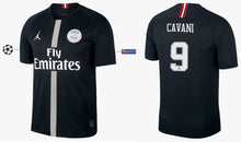 Cargar imagen en el visor de la galería, Paris Saint-Germain 2018-2019 Third Black UCL - Cavani 9