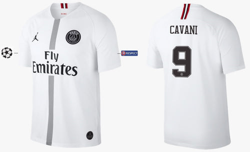 Paris Saint-Germain 2018-2019 Third White UCL - Cavani 9