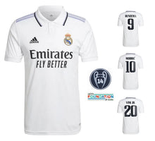 Cargar imagen en el visor de la galería, Real Madrid 2022-2023 Home UCL + Spielernummer